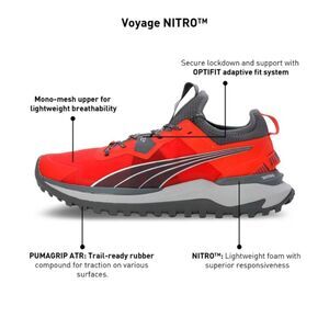 Puma Voyage NITRO Trail Shoes - Red and Gray